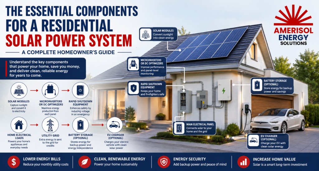 Essential Components for a Residential Solar Power System A Complete Homeowner's Guide